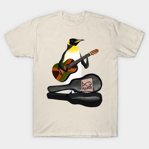 Penguin Playing Guitar T-Shirt by mailboxdisco